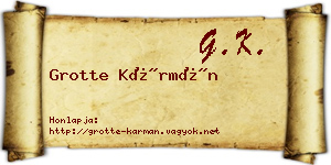 Grotte Kármán névjegykártya